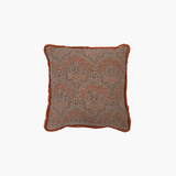 Metallic Floral Pillow w Eyelash Fringe