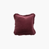 Burgundy Velvet Pillow with Ruffle