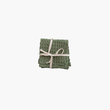 Green Stonewashed Waffle Weave Dish Cloths Set of 3