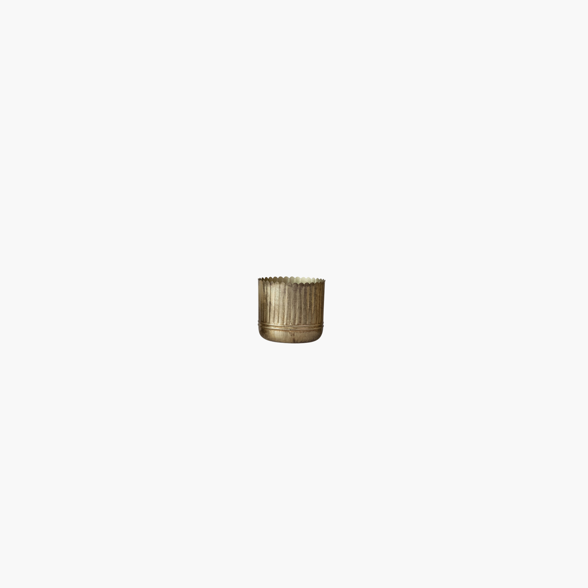 Antique Gold Scalloped Planters