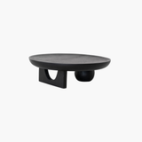 Black Abstract Footed Tray