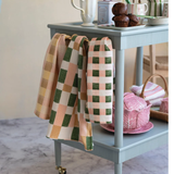 Pink + Yellow Checkered Block Waffle Tea Towel