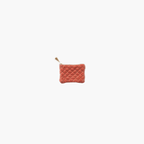 Coral Velvet Zip Pouch