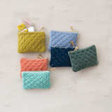 Teal Velvet Zip Pouch