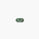 Green Quilted Pouch with Wood Bead & Tassel