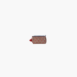 Coral Quilted Pouch with Wood Bead & Tassel