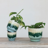 Teal + Green Planter