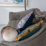 Velvet Botanical Bolster w/ Eyelash Fringe