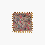 Velvet Kantha Stitch Floral Pillow