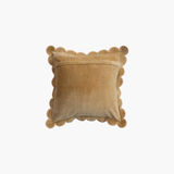 Mustard Velvet Pillow w/ Scalloped Edge