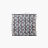 Cotton Throw with Stripes/Block Pattern & Fringe