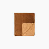 Caramel Velvet Kantha Stitch Throw