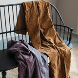 Caramel Velvet Kantha Stitch Throw