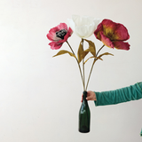 Paper Flower Pick, Green & Pink