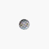 Blue Hand-Painted Grid Pattern & Botanicals Plate
