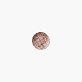 Red Hand-Painted Grid Pattern & Botanicals Plate