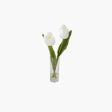 White Real Touch Tulip Vase