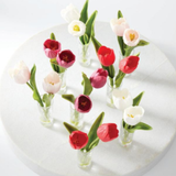 White Real Touch Tulip Vase