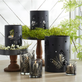 Clear Glass Containers w/Black Ferns