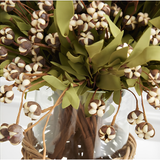 Cream Bud Stem w/Eva Foliage