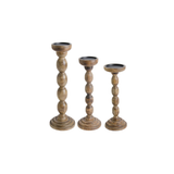 Wood Spindle Candleholders