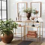 Gold Metal Floral Petal Taperholders