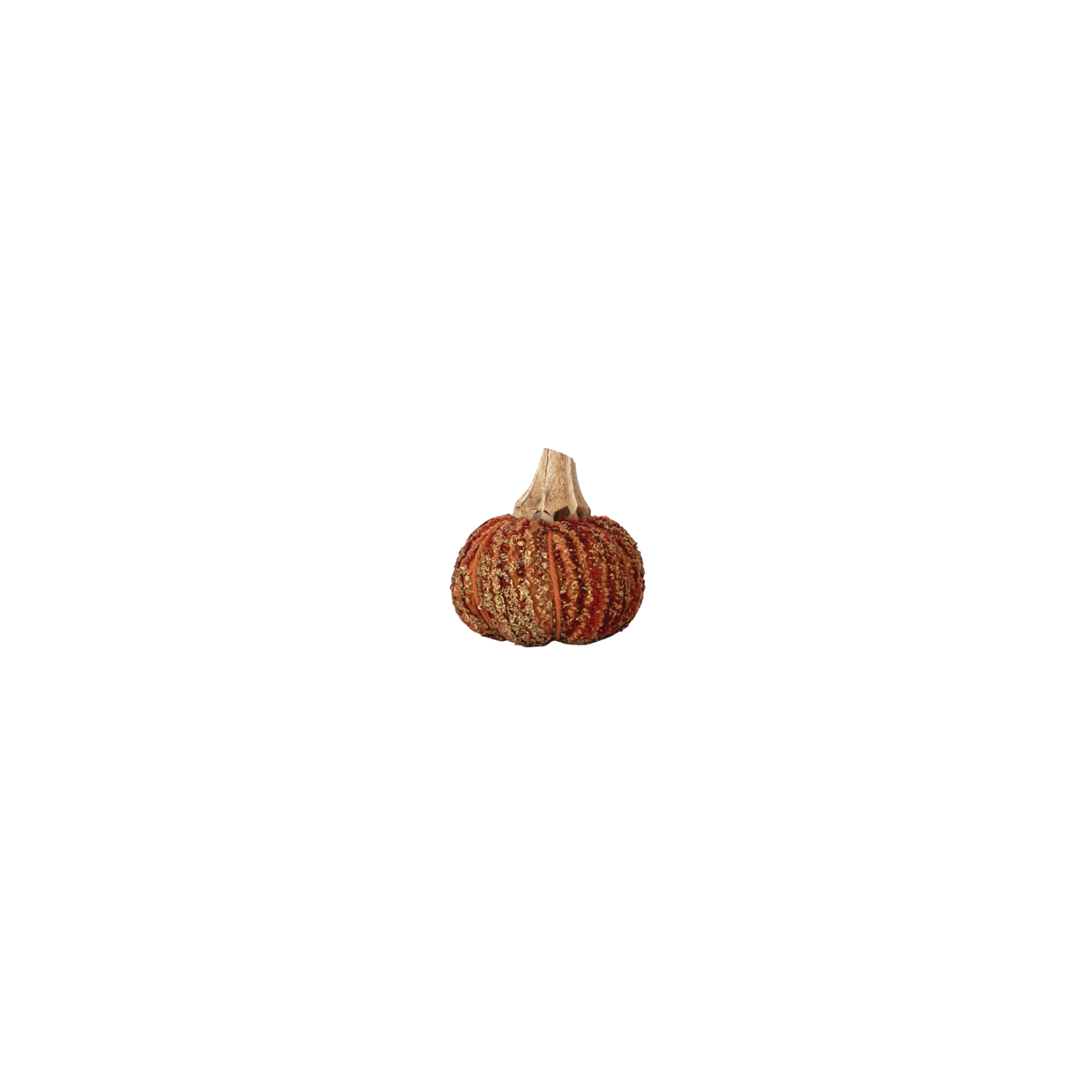 Chenille & Mango Wood Pumpkin
