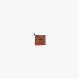 Terracotta Crocheted Pot Holder w/ Leather Loop