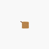 Mustard Crocheted Pot Holder w/ Leather Loop