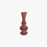 Plum Embossed Flocked Glass Vase