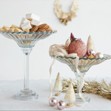 Tall Pressed Glass Pedestal Bowl