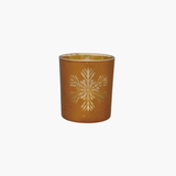 Gold Etched Snowflake Votive Holder