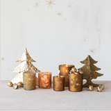 Gold Etched Snowflake Votive Holder