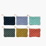 Chartreuse Velvet Zip Pouch