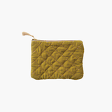 Chartreuse Velvet Zip Pouch