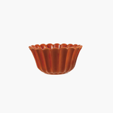 Orange Pleated Scalloped Bowl