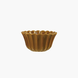 Mustard Pleated Scalloped Bowl