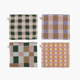 Green Checkered Knit Dish Cloth