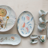 Hand-Painted Floral Dish/Spoon Holder