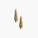 Gold Tree Taper Candles 4.75", Set of 2