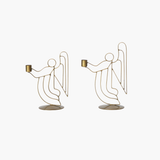 Antique Brass Angel Taper Holders