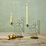 Antique Brass Angel Taper Holders