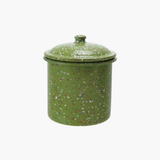 Green Splatterware Jar w Lid