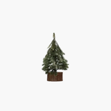 Snowy Tree with Wood Base