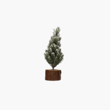 Snowy Tree with Wood Base