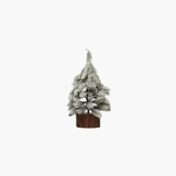 Snowy Tree with Wood Base