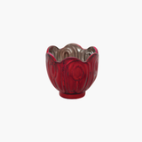 Red Scalloped Mercury Glass Tealight Holder