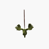 Flocked Green Moose Ornament