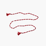 Red Glass Bead Garland w/ Cotton Tassels