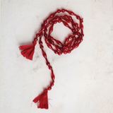 Red Glass Bead Garland w/ Cotton Tassels